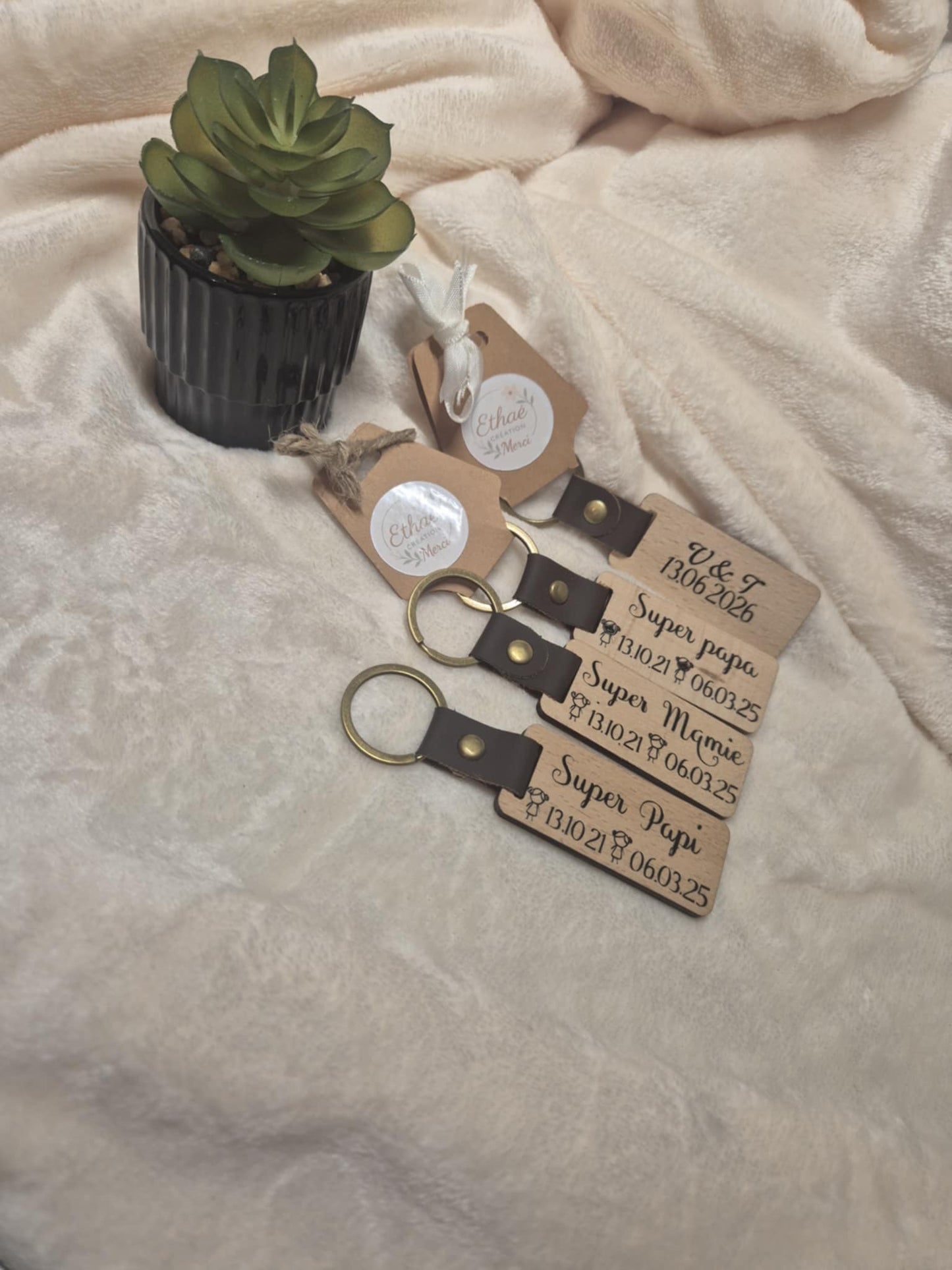 Porte-clés en bois personnalisé