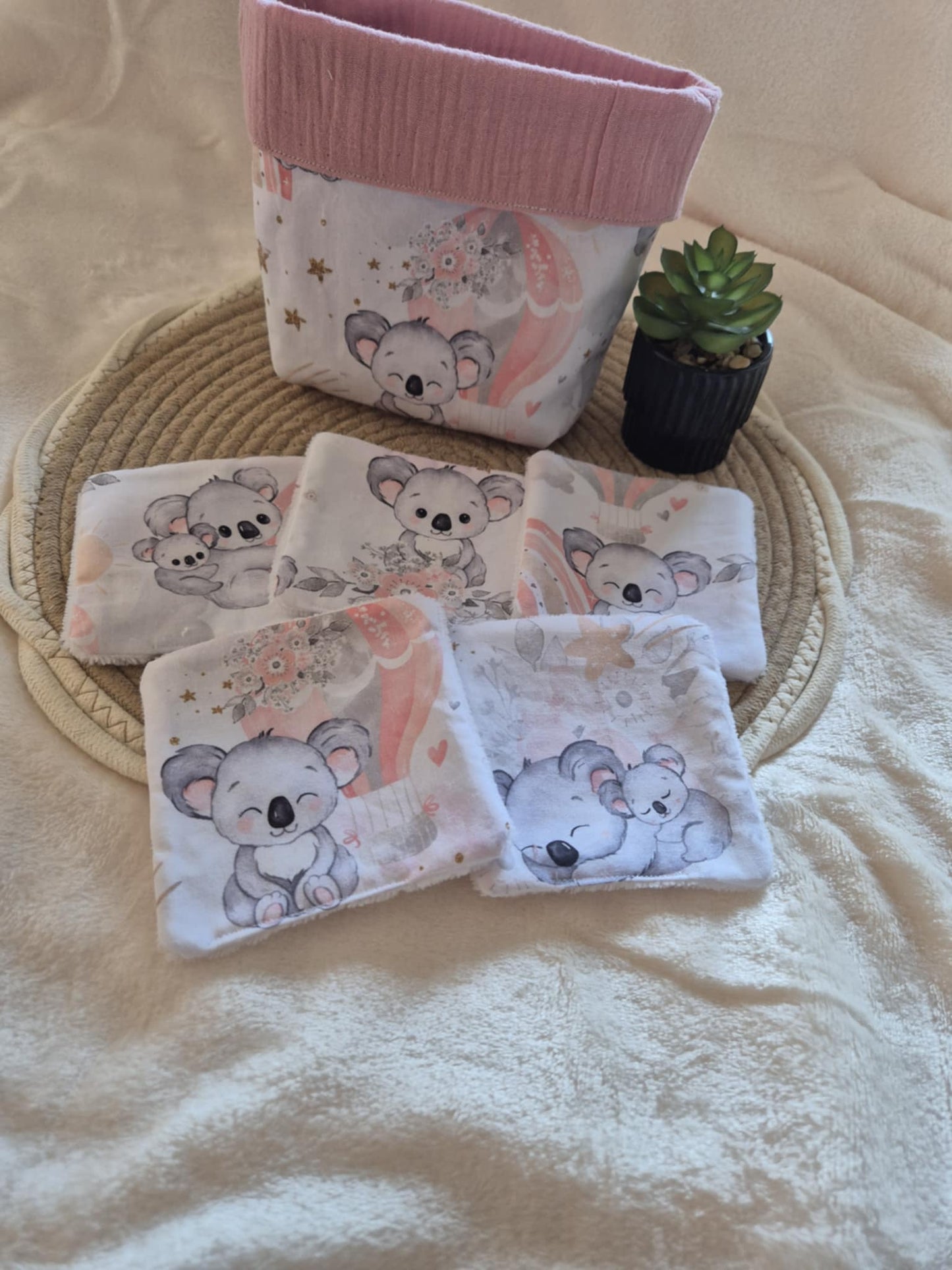 🧺 Panier + 5 lingettes lavables