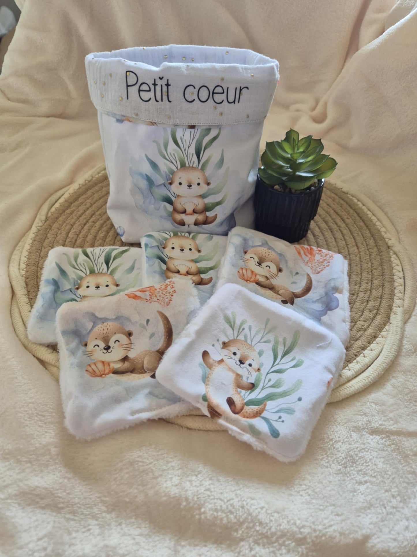 🧺 Panier + 5 lingettes lavables