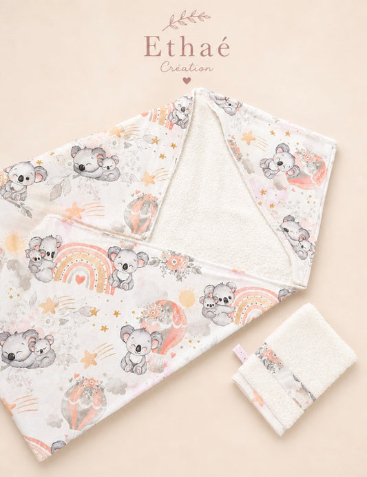🐣 Serviette de bain bébé  à motifs personnalisée