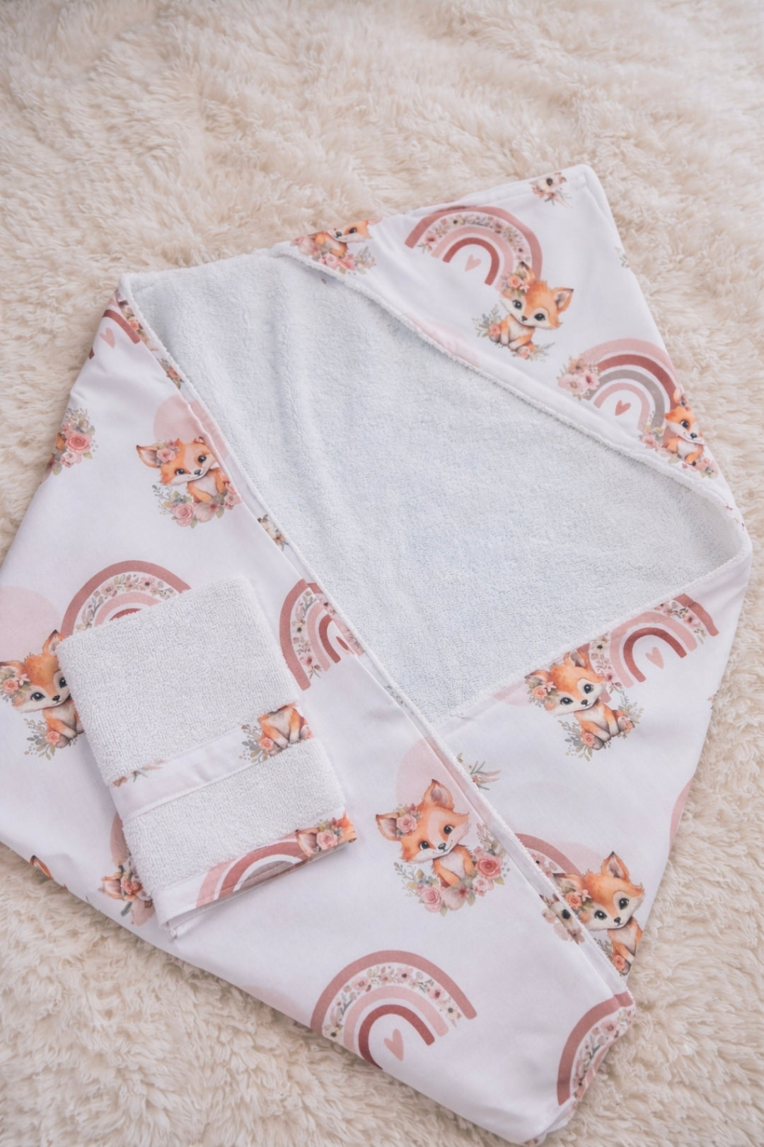 🐣 Serviette de bain bébé  à motifs personnalisée
