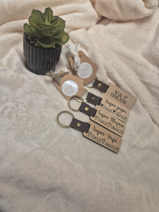 Porte-clés en bois personnalisé