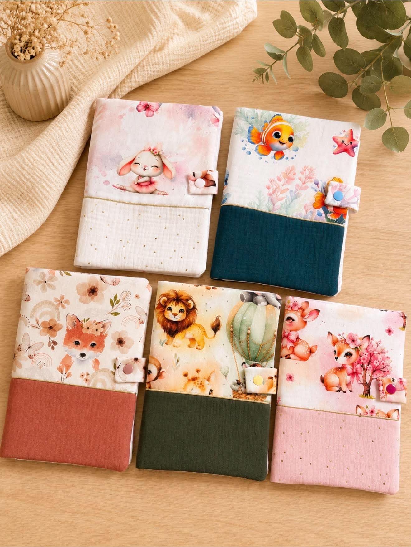 🧸 Protège carnet de santé à motifs