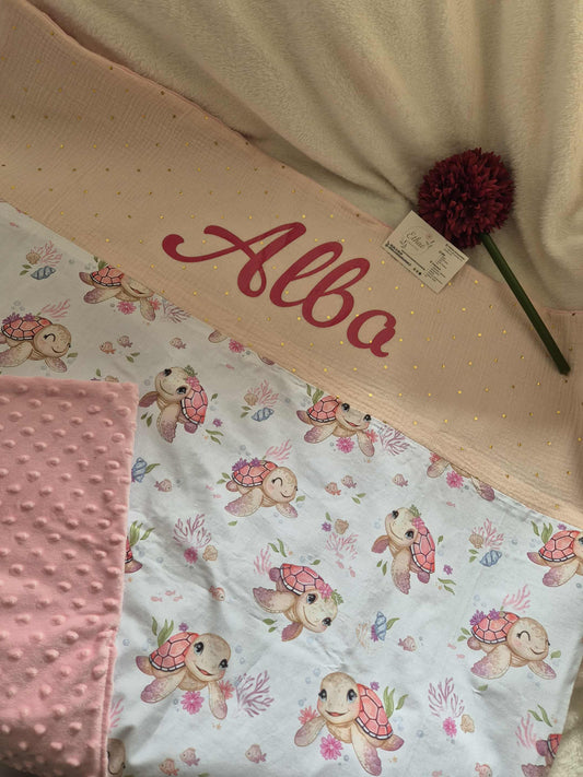 🧸 Couverture à motifs – Douceur pour bébé  environ 90/90