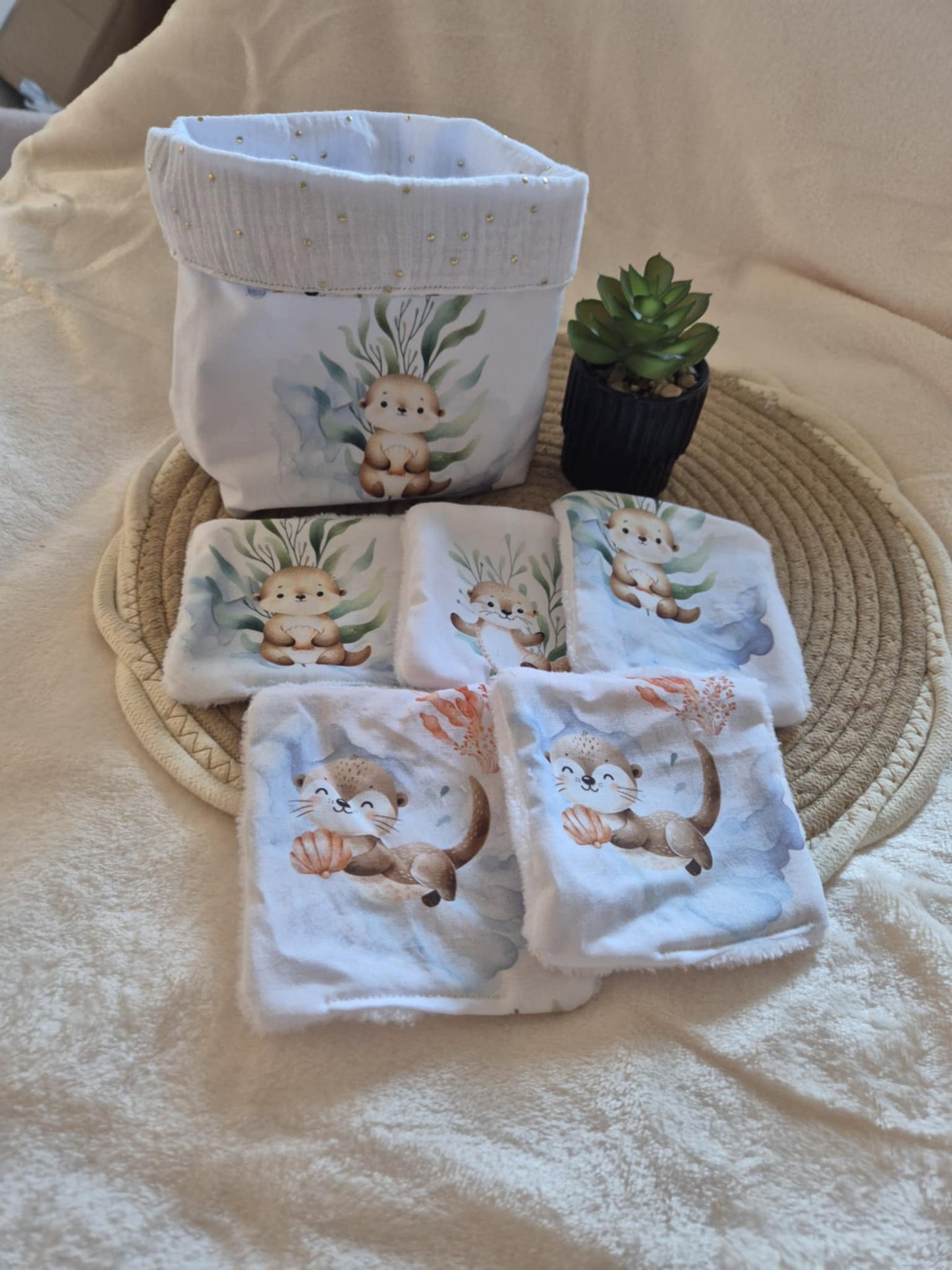 🧺 Panier + 5 lingettes lavables