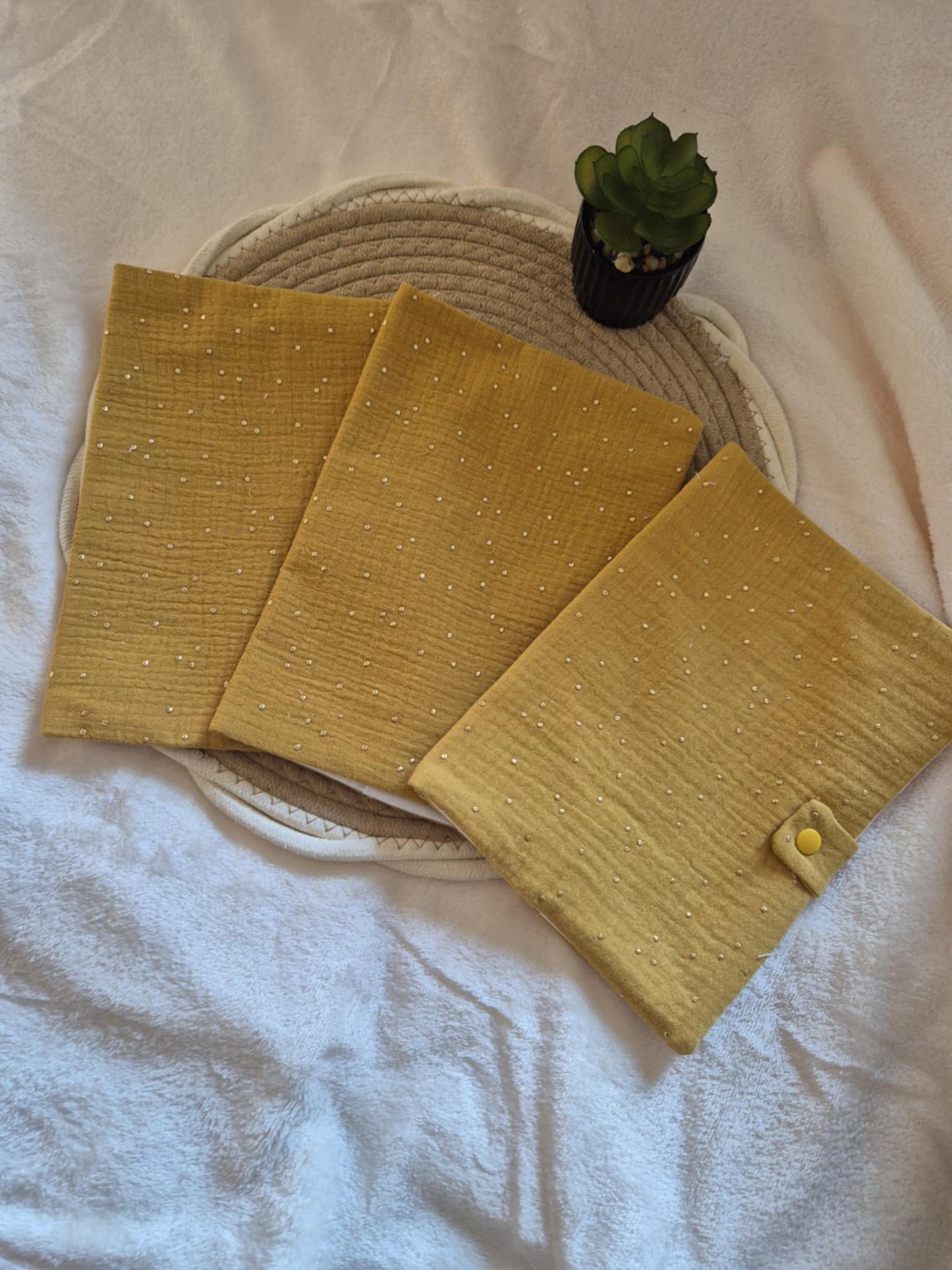 🌿 Protège carnet de santé en gaze de coton