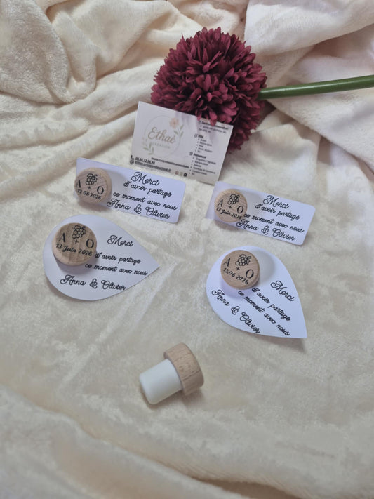 lot de 5 Bouchons de vin personnalisés 🍷