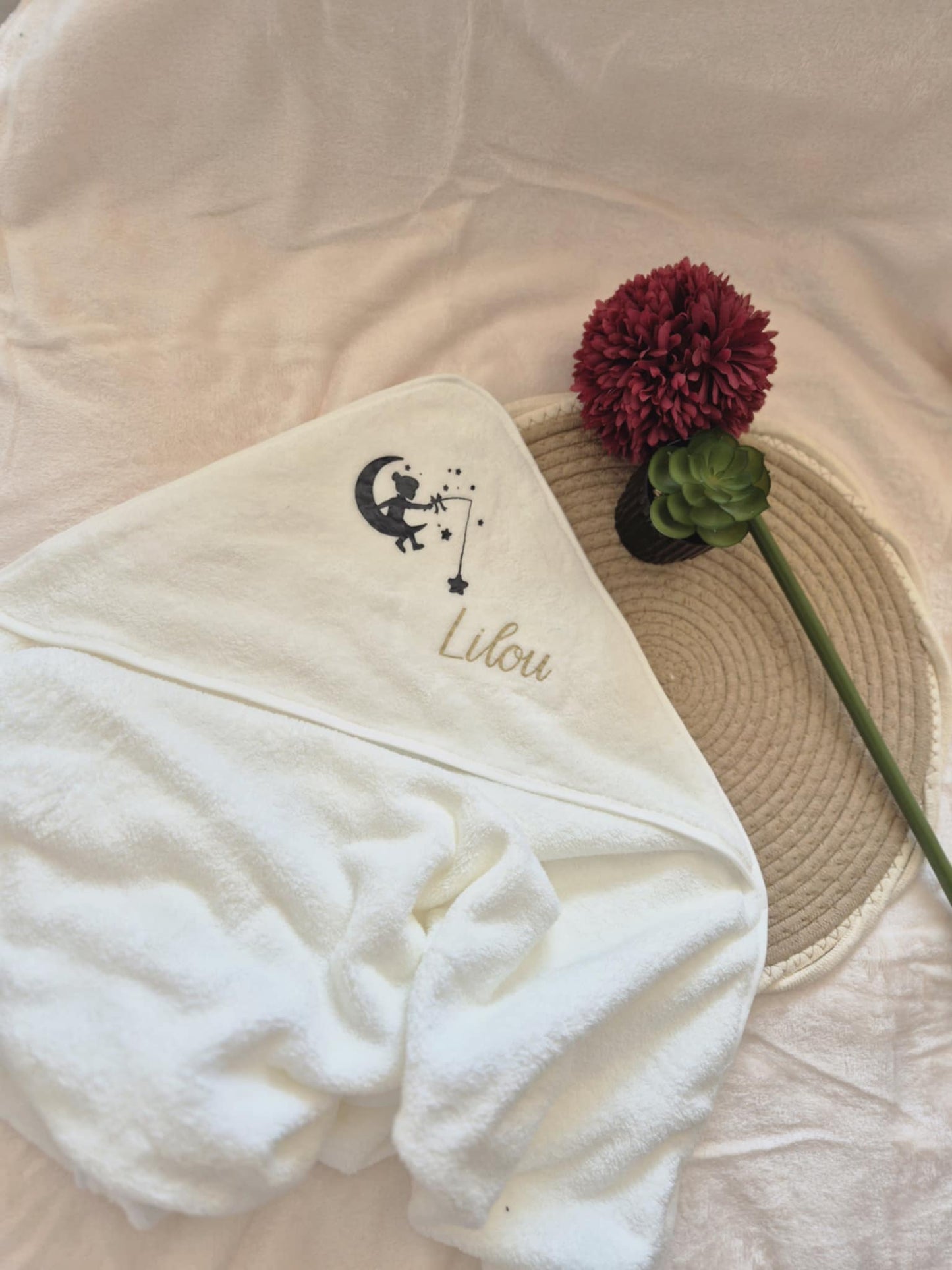 🐣 Serviette de bain bébé personnalisée
