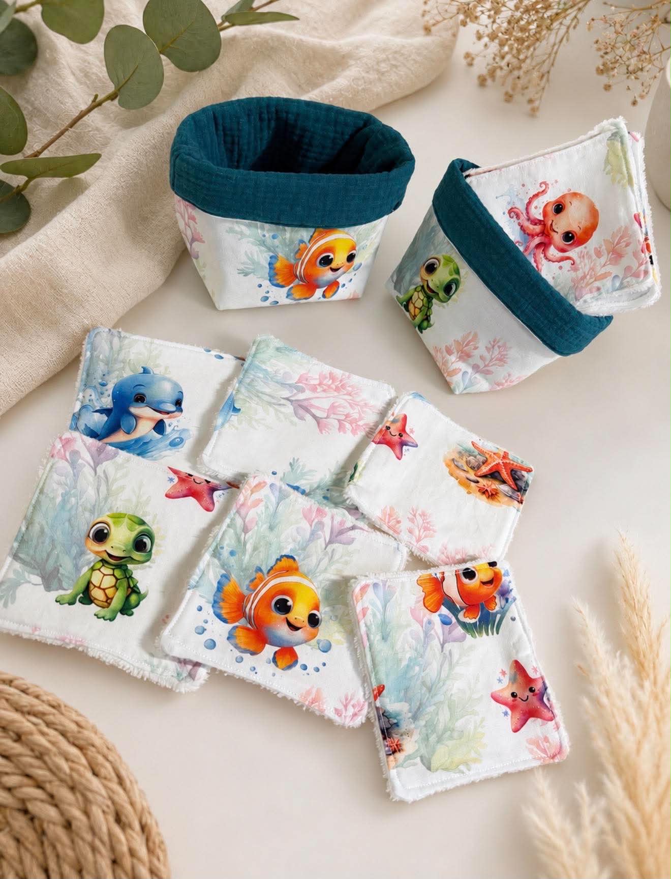 🧺 Panier + 6 lingettes lavables